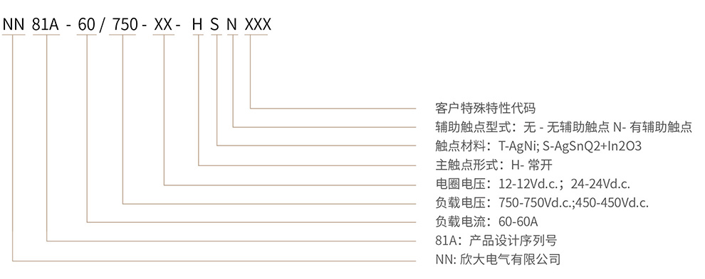 博雪科技 高压交/直流继电器 新能源继电器 NN81A-60