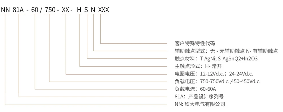 博雪科技 高压交/直流继电器 新能源继电器 NN81A-60